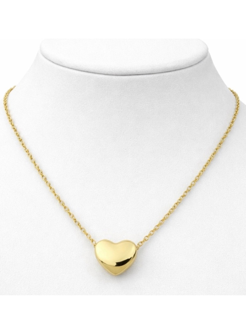 Stainless Steel Gold Tone Heart Necklace (NWT)